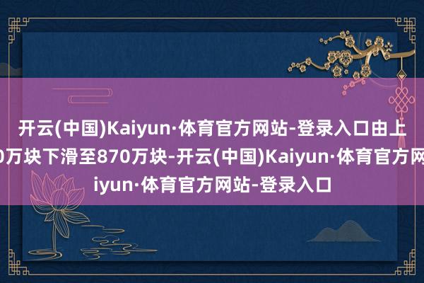 开云(中国)Kaiyun·体育官方网站-登录入口由上一季度的950万块下滑至870万块-开云(中国)Kaiyun·体育官方网站-登录入口